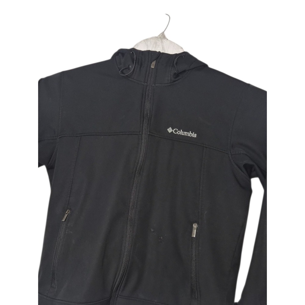 Columbia Full Zip Hooded Sportswear Size Large Men Coat Black Embroidered Logo
